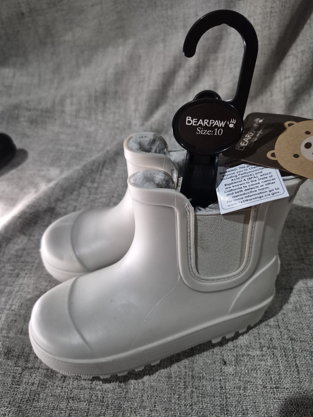 BearPaw Kids Light Gray Chelsea Rain Boots